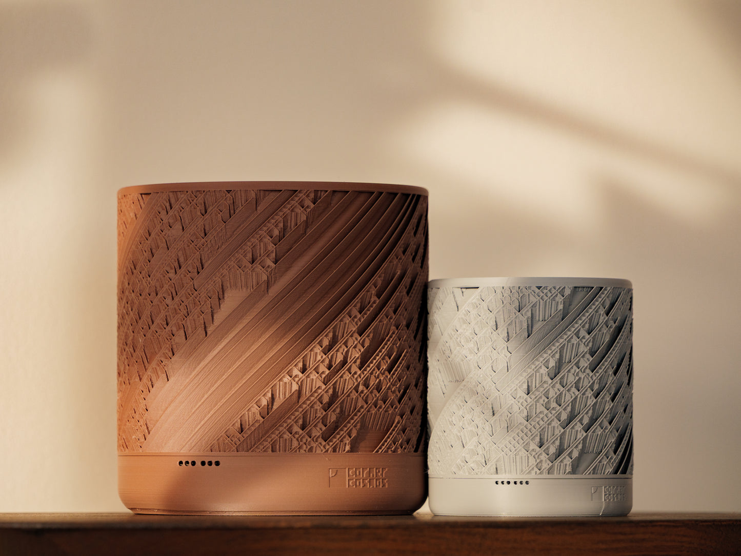 FRACTO Geometric Planter (4” & 7”) | 3D Printed Modern Pot with Drainage and Saucer | Minimalist Sculptural Indoor Plant Pot