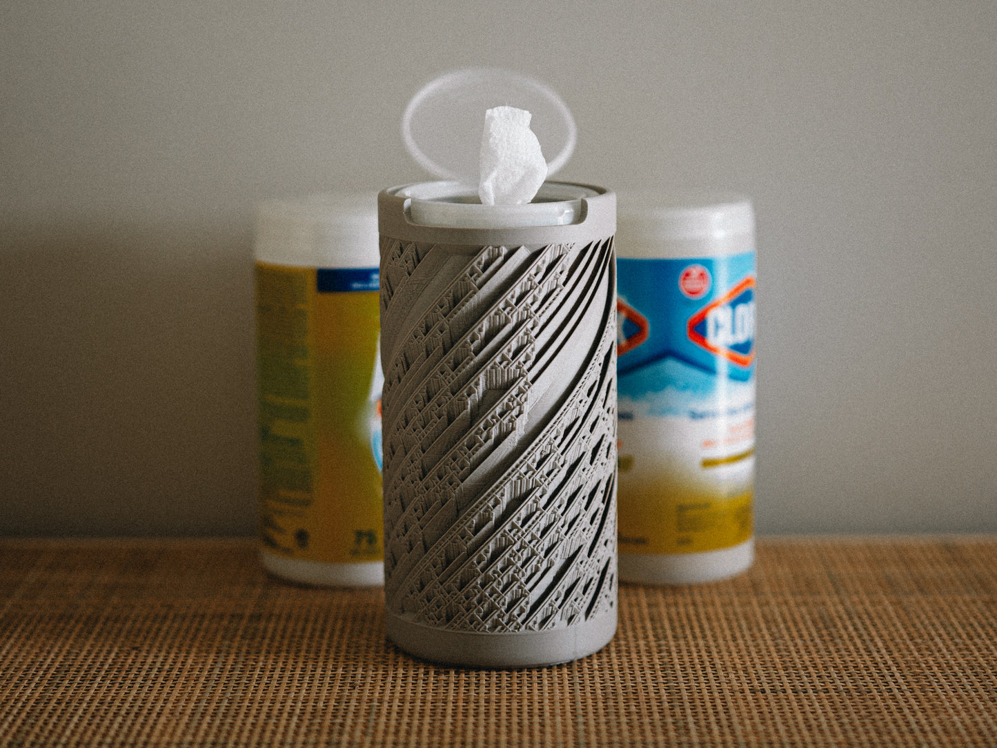 FRACTO Cleaning Wipe Cover – Minimalist Designer Disinfecting Wipes Container Cover for Kitchen, Bathroom, or Living Room Decor